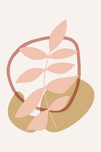 Modern boho botanical. Leaves in pastel colors no. 5 by Dina Dankers