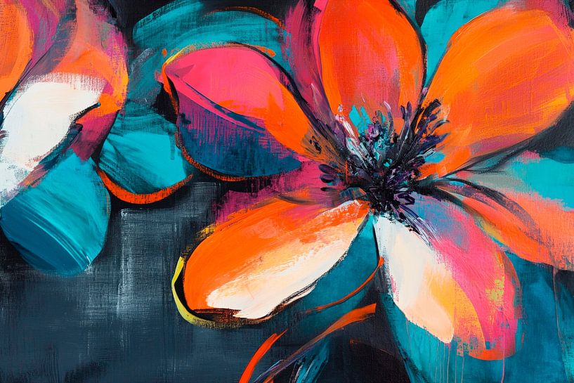Farbenpracht im Blütenmeer  Lebendige Blüten im Tanz  Kunst  von Poster Art Shop