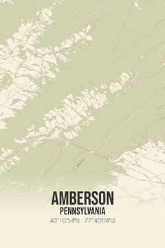 Vintage landkaart van Amberson (Pennsylvania), USA. van Rezona