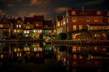 Enkhuizen, Harbour, Old houses by Hilda van den Burgt