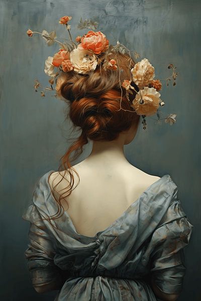 Woman with Floral Headdress by Art Lovers