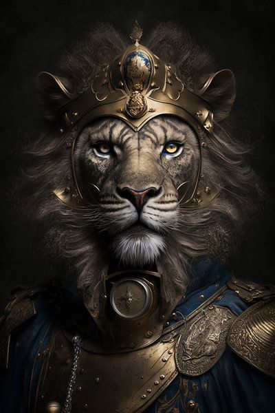 Portrait Of A Lion | Surrealism by Digitale Schilderijen