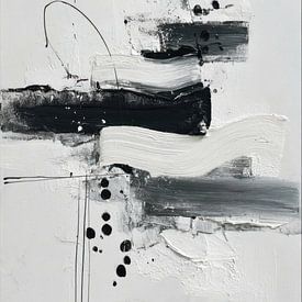 Abstrakte Malerei - Schwarz und Weiß Ruhig und modern von Joriali Abstrakte Kunst