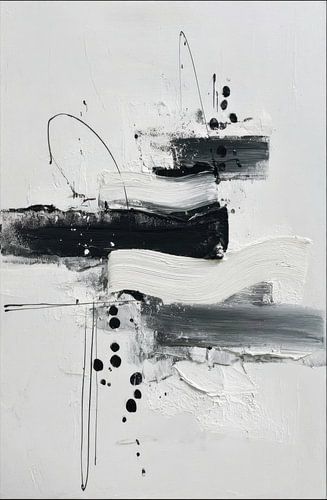 Peinture abstraite - Noir et blanc Calme et moderne sur Joriali Art abstrait