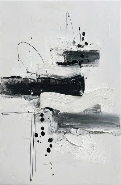 Peinture abstraite - Noir et blanc Calme et moderne par Joriali Art abstrait