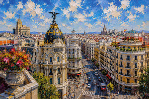 Madrid, ein Bild wie an einem schönen Sommertag – Eine wunderschöne Stadt in Spanien.