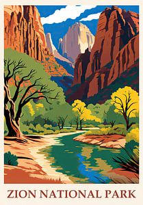 Travel Poster Zion Nationalpark, USA
