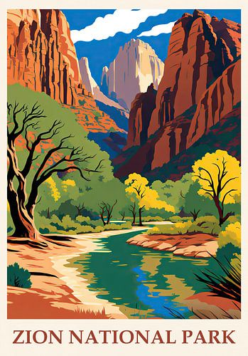 Travel Poster Zion National Park, USA