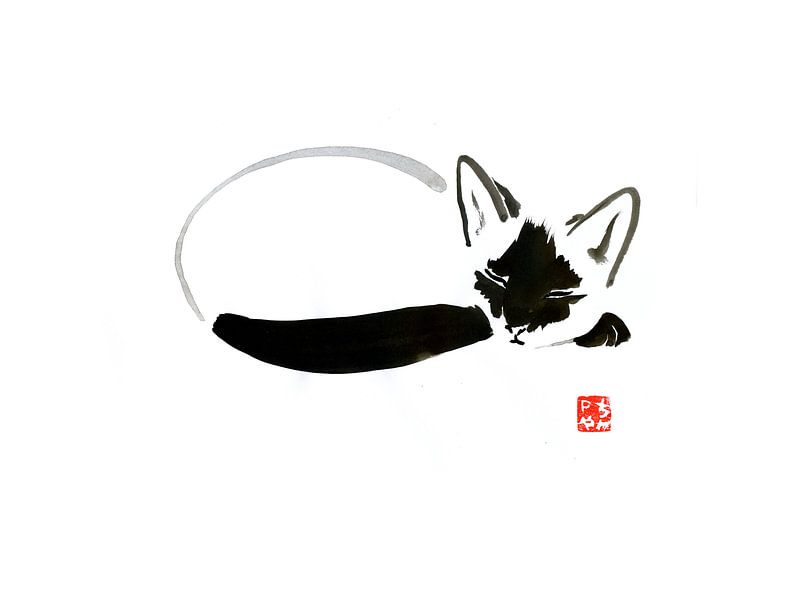 simaese cat sleeping by Péchane Sumie