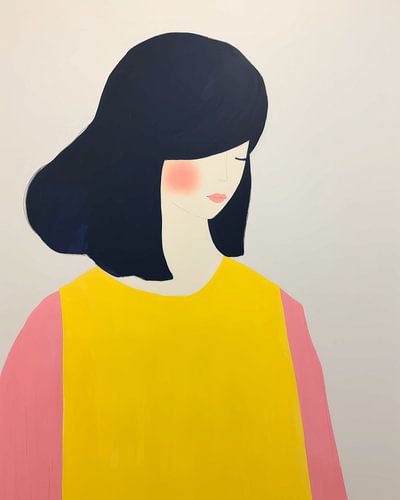 Modern en abstract minimalistisch portret