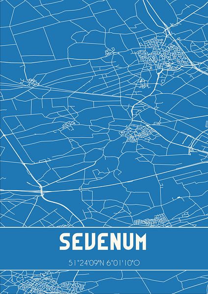 Plan d'ensemble | Carte | Sevenum (Limbourg) par Affiches de lieux
