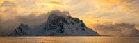 Panoramic view ver the beautiful landscape of the Lofoten during a amazing sunset. by Jos Pannekoek thumbnail