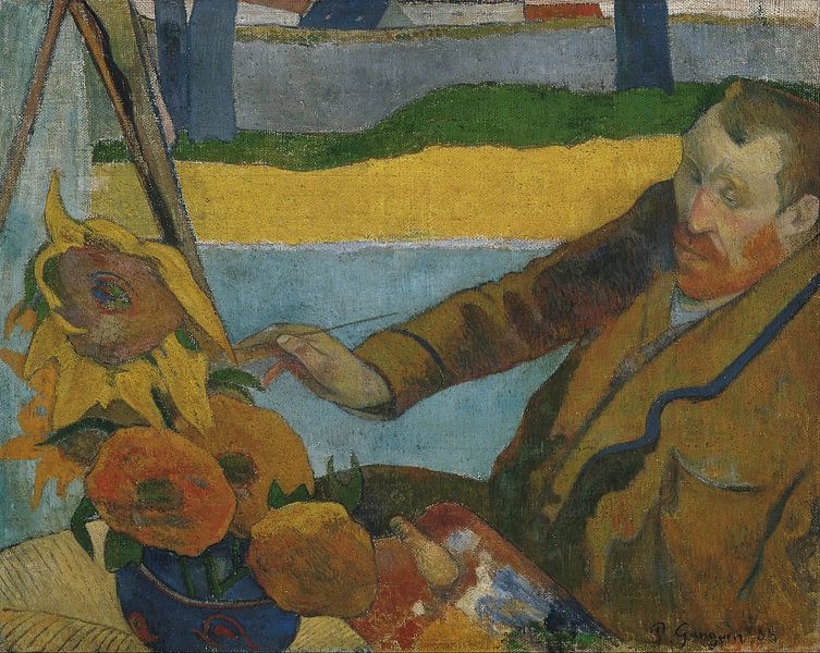 Van Gogh peignant des tournesols, Paul Gauguin - 1888 par Het Archief