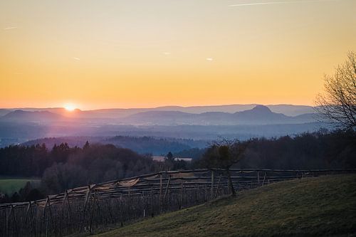Sunset with a view of the Hegau region