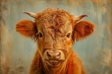 Portrait of a cute Scottish Highland cow by Animaflora PicsStock