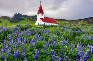 Kerkje van Vik, IJsland van Adelheid Smitt