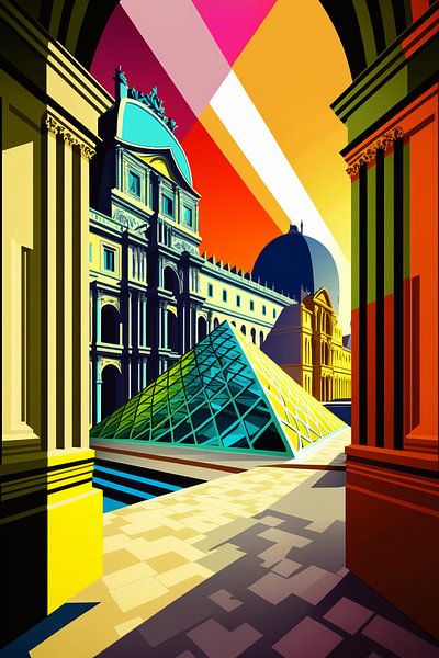 Louvre in Paris - Pop Art von drdigitaldesign