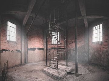 STAIRS IN ABANDONED WATER TOWER by romario rondelez