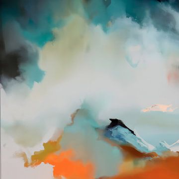 Abstract landschap "mountains and clouds" van Studio Allee