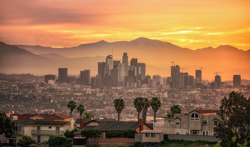 Los Angeles sunrise van Photo Wall Decoration