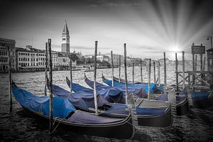 VENETIË, Canal grande en de klokkentoren van san marco 