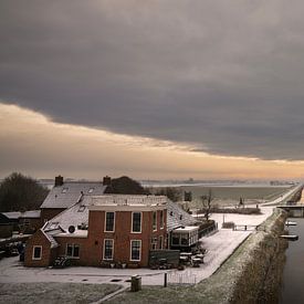 Winter in Noordpolderzijl, Groningen van Bo Scheeringa Photography