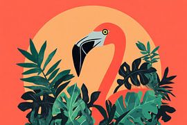 Flamingo in the tropical jungle by Poster Art Shop