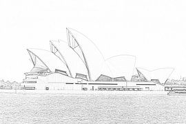 Dessin de l’Opéra de Sydney - Art Australien Intemporel sur Be More Outdoor
