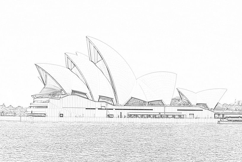 Zeichnung des Opernhauses von Sydney - Australien von Be More Outdoor