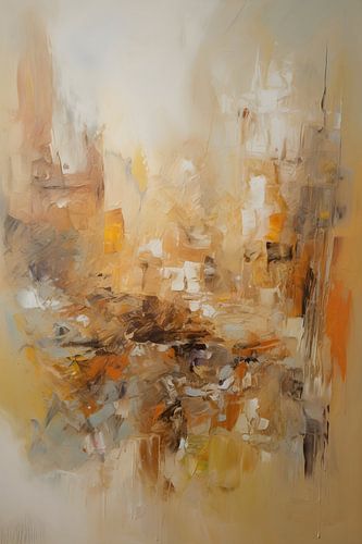 Abstract schilderij aardse tinten