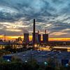 Industrie  in Duisburg zons ondergang van Fotografie Arthur van Leeuwen