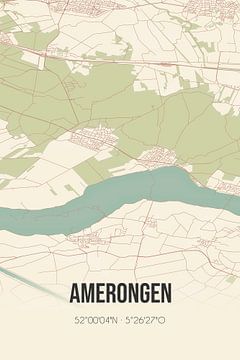 Vintage landkaart van Amerongen (Utrecht) van Rezona