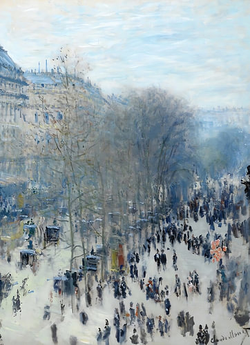 Menschenmenge auf dem Boulevard in Paris