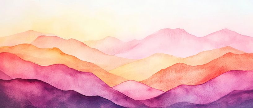Gentle mountain landscape in pastel colours by Poster Art Shop