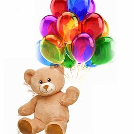 Teddybär mit Luftballons von Maurice Dawson