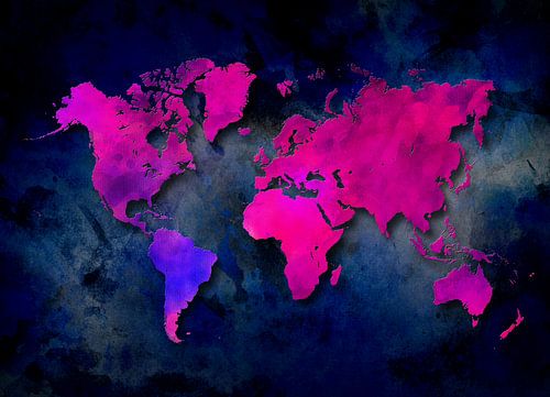 wereldkaart paars blauw #kaart