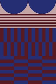 Bold colors and stripes collection. Navy blue and brown no. 8 by Dina Dankers