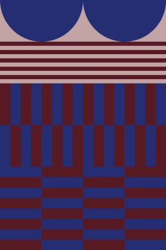 Bold colors and stripes collection. Navy blue and brown no. 8 by Dina Dankers