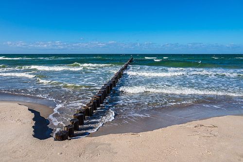 Buhne aan de Oostzeekust in Zingst op de Fischland-Darß.