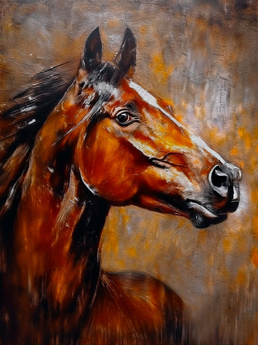 Horse on an old wall