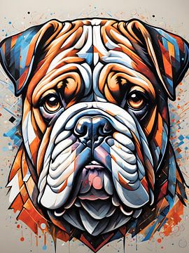 Geometrische Gratie van een Bulldog van Bart Veeken