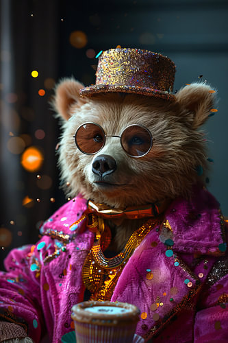 Fun birthday party with a bear and disco flair