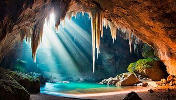 Stalactite cave with solar radiation by Mustafa Kurnaz