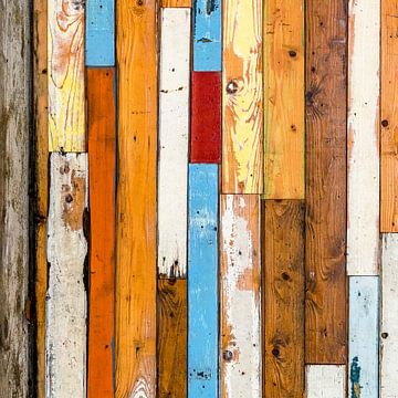 Abstract van lijnenspel met houten planken van Texel eXperience