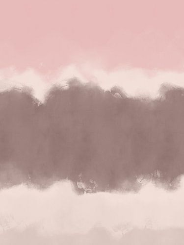 Contemporary abstract painting dusty pink, beige, warm brown