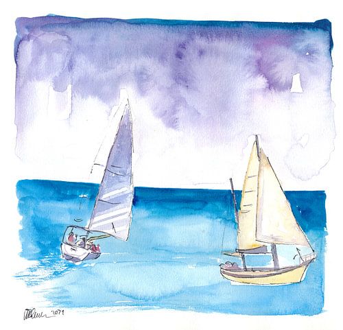 Régate avec des voiliers dans la brise fraîche des Caraïbes