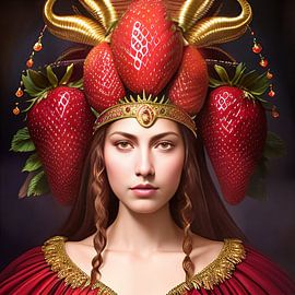 Surreal Queen of Strawberries -strawberries by Carina Dumais