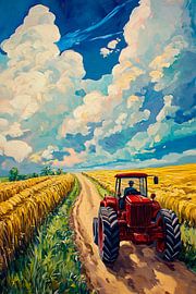 L'agriculture dans le champ d'or sur Poster Art Shop