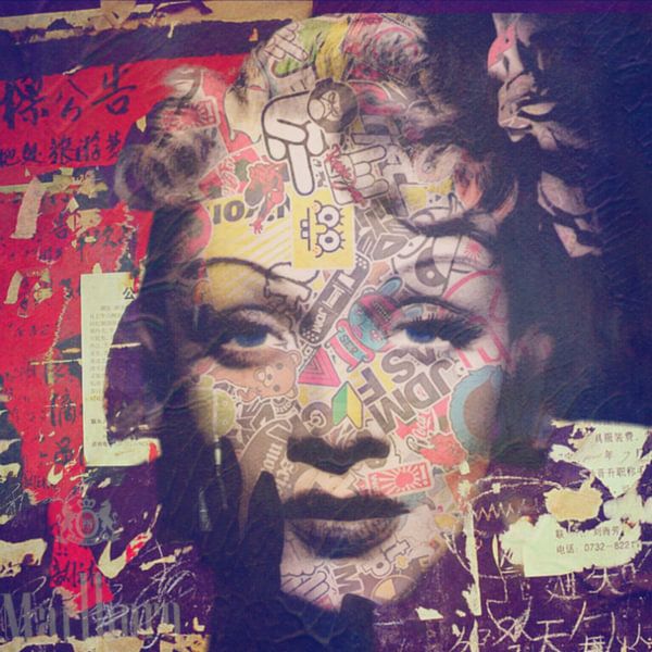 Marlene Dietrich Poster Dadaïsme  van Felix von Altersheim