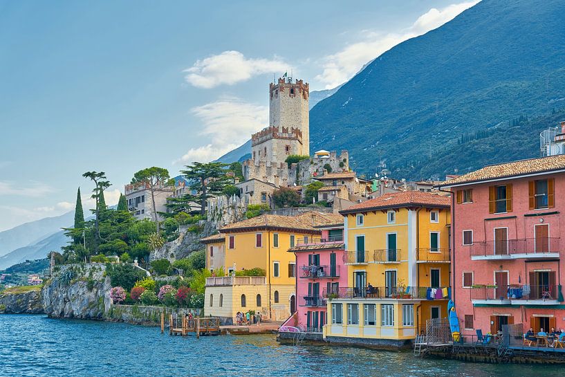 Malcesine and Scaliger Castle from the water by Heiko Kueverling